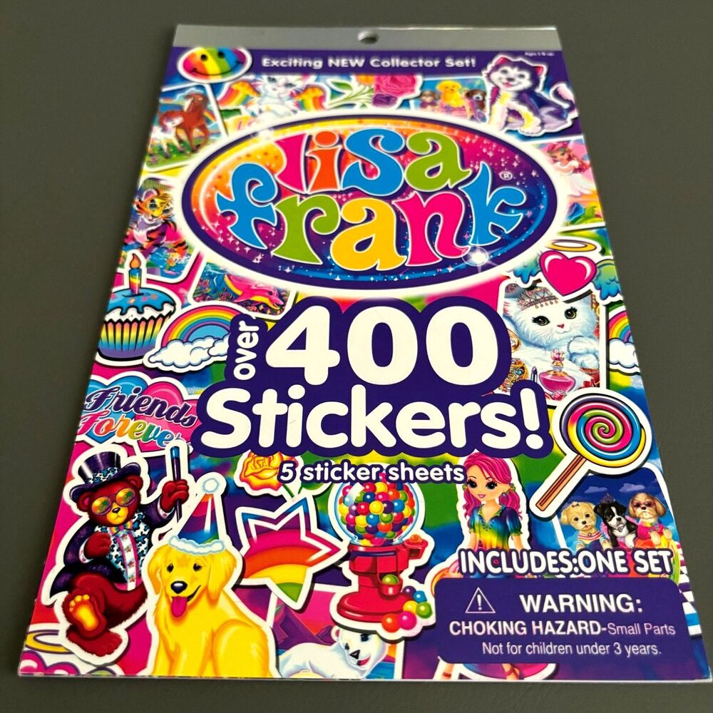 Vtg. 2014 LISA FRANK Collector Set 5 Sheets 400 Stickers